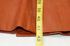 Vintage Leather Coat Vanessa Size 9/10 70s Glossy Cinnamon Brown Made Argentina