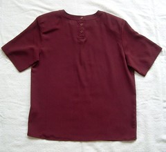 VINTAGE 90s WORTHINGTON SHORT-SLEEVED SECRETARY BLOUSE~DEEP RED~SZ M~NEVER WORN