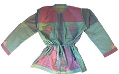 Vintage 90s Y2K Color Block Reversible Jacket Purse 2 in 1 Unisex Lg-XXL Pastels