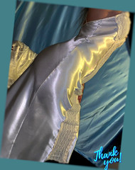 VTG Satin SHINY COQUETTE BLANC DECOLLETE NEGLIGEE FULL LONG LUX NIGHTGOWN S