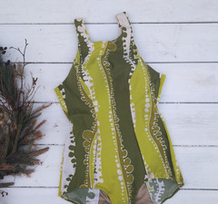 1960s vintage Rose Marie Reid swimsuit geometric pattern