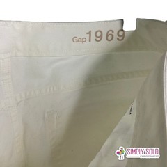 Gap 1969 Women Sz 31s Long And Lean Bootcut Creamy White Jeans Cotton Mid-Rise