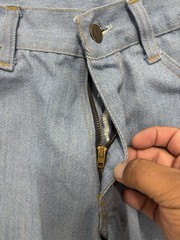 Vintage 80s Sears Put On Shop Cotton Blend Blue Flare Pants 28×31 (fits 27×30)