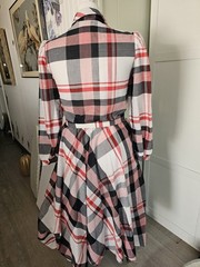 Vintage TC II Plaid Shirtwaist Dress 14 Red Black White POCKETS Belted Pristine