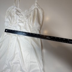 Vintage Adonna Full Slip Dress 32 Petite Ivory Penney’s Made In USA Lace