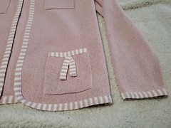 CASTLEBERRY Knit Dacron Polyester Pink Shoulder Pad Blazer Cardigan 10 Made USA