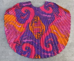 Pleated Caftan Top Colorful Psychedelic Hippie Mod Tiki Aloha 60s 70s Vintage