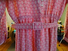 Vintage Schrader Dress Petite Midi Pleated 80s Secretary Size 14p