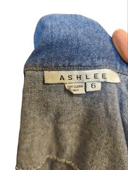 Vintage Miss Ashlee Three Piece Denim Dress Jacket Belt Sweater Size 6