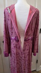 VTG Mode O Day Singapore Beaded Sequin Maxi Dress Flapper Gatsby Pink Measure L