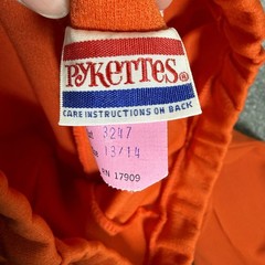 VTG 2 Pc Pykettes Leisure Suit Red Orange Women 13/14 Shirt Blazer Pant