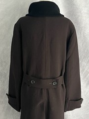 Vintage 1990s Yohji Yamamoto Y’S Brown Crepe Wool Avant Garde Minimalist Coat M
