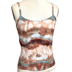 Vintage Tie Dye Cropped Spandex Camisole – S/M, made in Canada 🇨🇦
