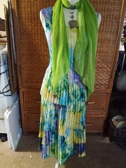Vintage mini pleats one size fits most 3 piece dress set