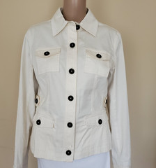 Vintage Women’s Small Ivory Cotton Tailored Jacket by Jones New York Sport