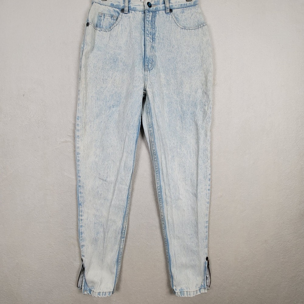 L.A. Gear Vintage Acid Washed High Waist Tapered Zip Ankle Women’s Jeans 11/28