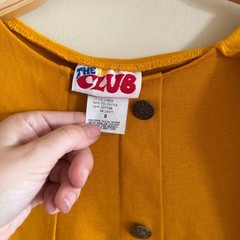 The In Club Vintage Mustard Yellow Ruffle Sailor Collar Button Top Size 8 USA