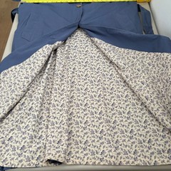 VTG Laura Ashley BLu Cotton Trench Coat Belted Made in Great Britain Floral M/L