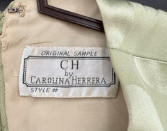 Vintage Original Sample CH by Carolina Herrera Mint Green Dot Drop Waist Dress S