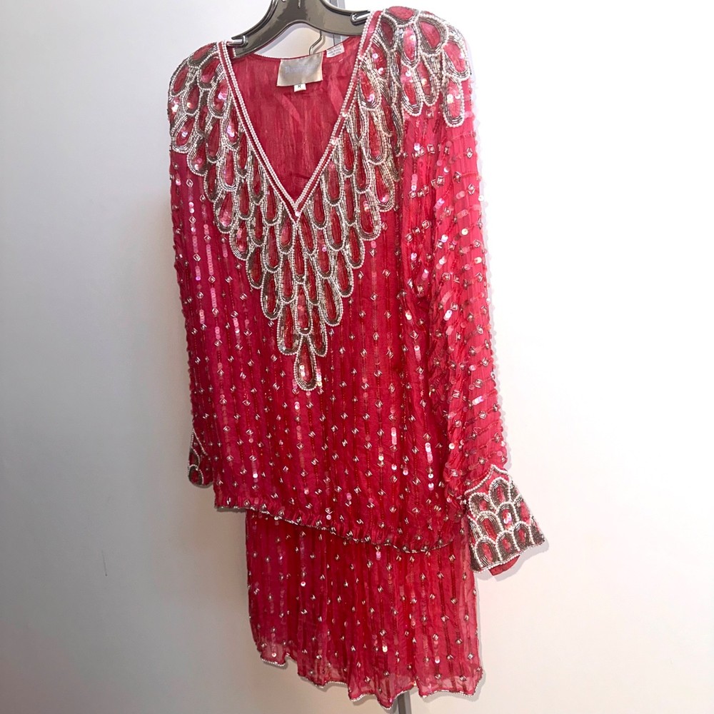 vintage beaded silk skirt ensemble