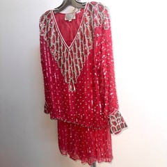 vintage beaded silk skirt ensemble
