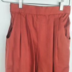 Vintage 1980s Handmade 2 Piece Pants Suit Terracotta/Rust Size Small