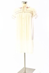 60s Vintage White Embroidered Sheer Robe With Pintucking Womens M Barbizon