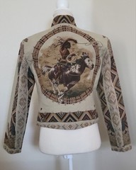 Vintage 1990s WRAPS Native American Southwest Tapestry Cropped Jacket – Size S