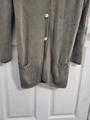 John Patrick for geoda design Vintage green open knit cardigan set beachy Large