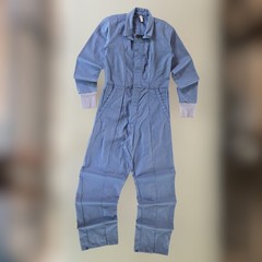 VTG 80s Boilersuit Coveralls Women XS Mechanic Blue Jumpsuit Workwear Distressed