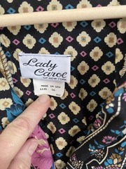 Vintage Floral Paisley Lady Carol Rayon Button Down Shirt Dress USA 16 NOS Boho