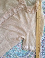 Vtg Odette Barsa Peignoir Robe Pink Floral Lace Victorian Edwardian Ruffle FLAWS