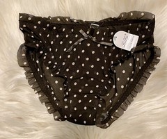 NWT Vintage Lily Panties Mesh Polk a Dot Size 7 Made in Malaysia Sheer