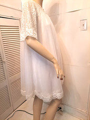 VTG 50’s/60’s SHADOWLINE Nylon LACE Midi NIGHTGOWN & ROBE Romantic Lingerie Set
