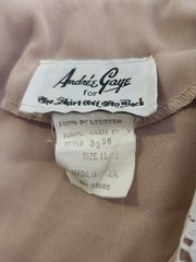 Archie & Gayle 1980s Beige Lace Collar ButtonFront Long Sleeve Blouse 11/12 #007