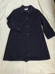 VTG Larry Levine Cashmere Wool Blend Coat Womens Sz 16 Black Chic Old Money 90s