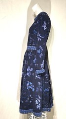 AVERARDO BESSI maxi dress vintage 1970s Blue Tones silk Floral print gown 12