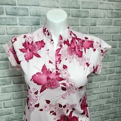 Vintage 70s Graff Californiawear Short Sleeve Floral Spring Summer Blouse Top