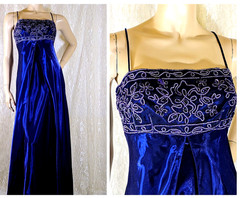 VTG NWT Morgan & Co Sapphire Shiny Prom Wedding Social Party Evening Dress Gown