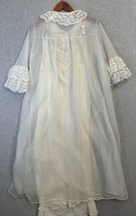VTG Carol Brent Bridal White Lace Chiffon Peignoir Robe Nightgown Negligee Set