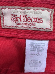 Vintage Womens Solo Semore Red Girl Jeans Straight Wide Leg Made in USA Size 17
