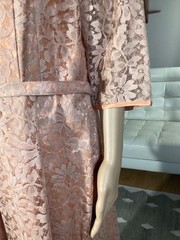 Vintage 50’s All Lace Over Apricot Satin Cocktail Party Dress XL Rockabilly