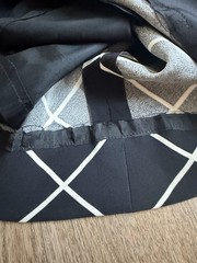 Vintage David Hayes 80s Pure Silk Straight Skirt Diamond Grid Black White Sz 12