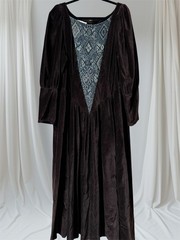 VTG REN FAIRE MAXI DRESS BROWN VELVET TAPESTRY DETAIL Women’s L? Renaissance