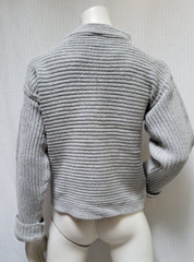 Vintage KATHERINE BISHOP Light Gray Ribbed Mock Neck Sweater – Size S