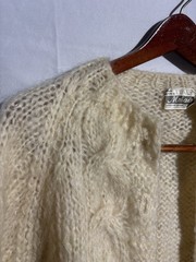 vintage Cream Handmade Sz M cardigan sweater Italy Made mohair Wool Nylon