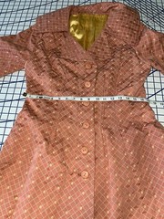 VTG Homemade Jacket Deep Apricot Color With Lining. With A Button Up A Line Cut.