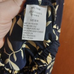 DBY Sz 20W Business Career Faux 2 pc Dress Blue with scarf