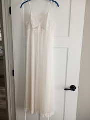 Vintage Shadowline Double Layer Nylon Chiffon Ivory White Nightgown Petite