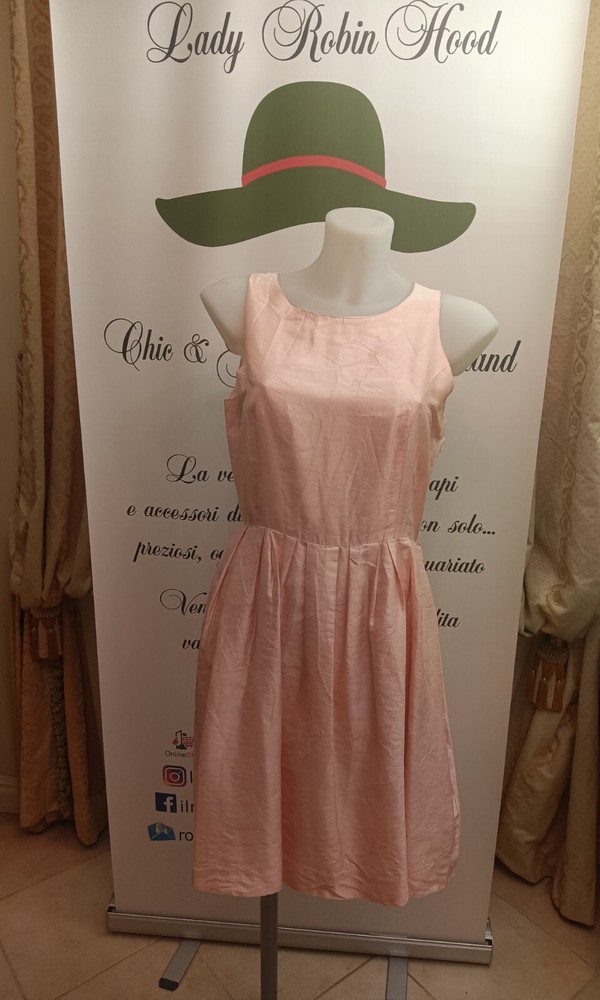 VINTAGE PINK SILK MIDI DRESS “MISCIÀ”